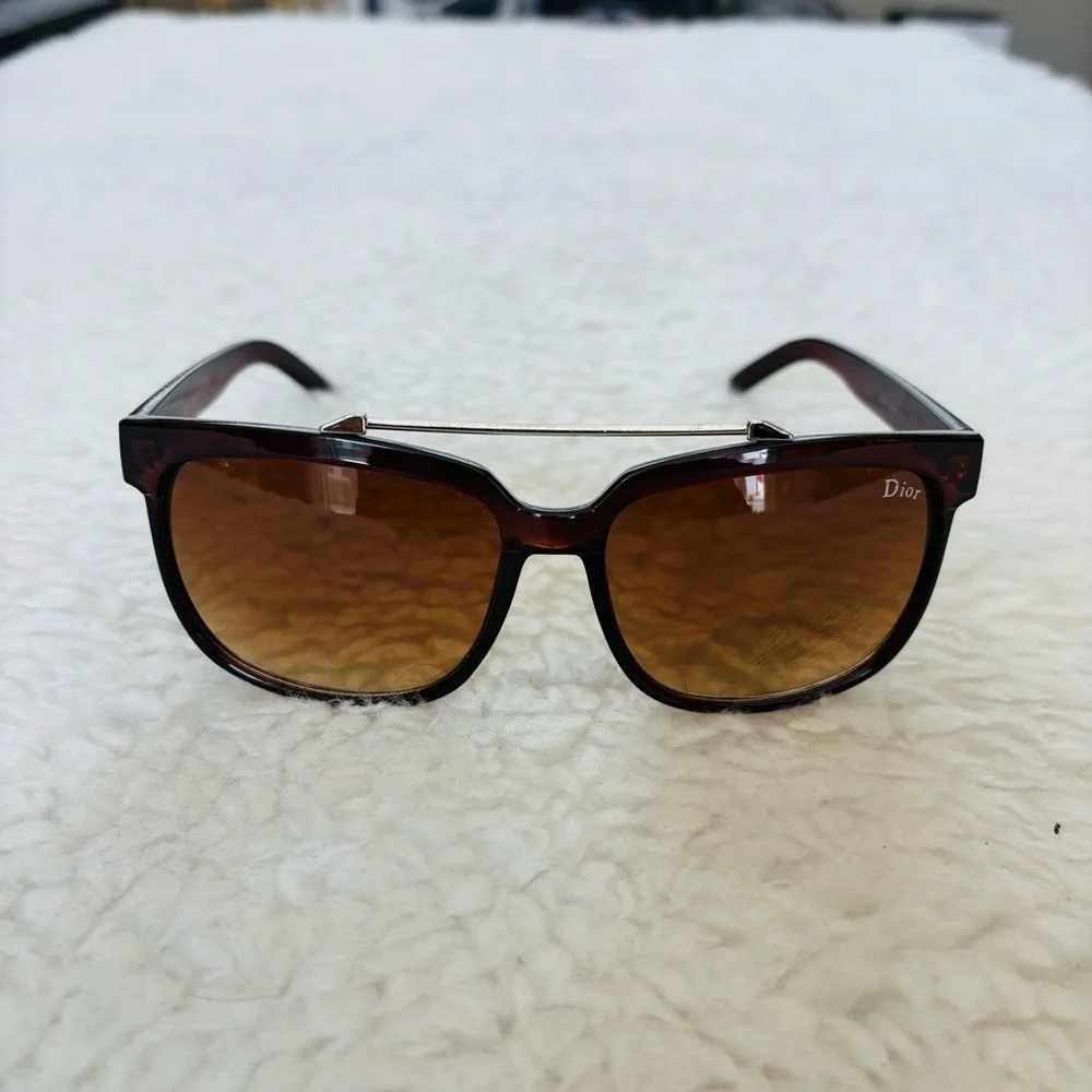 Christian Dior Brown Gradient Women Square Oversized Sunglasses